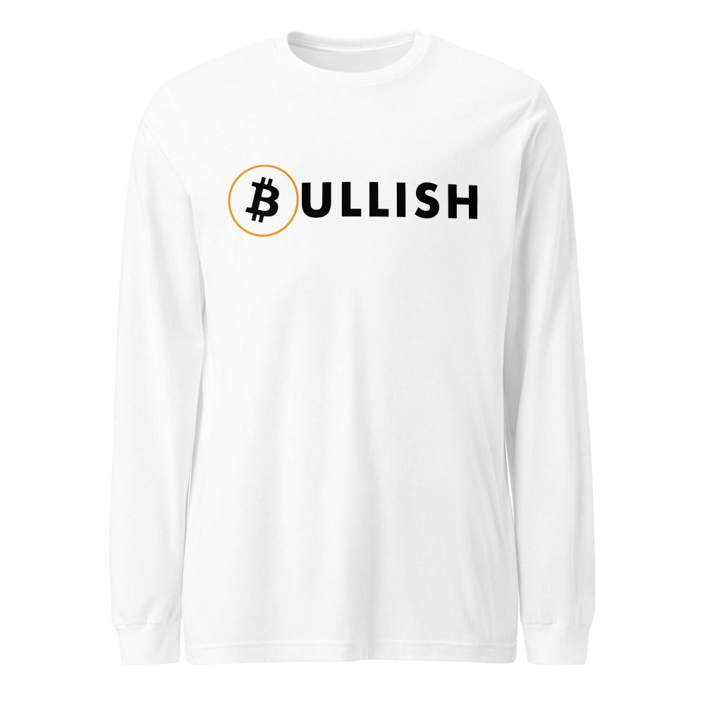 a bit swagg bitcoin bullish long sleeve in white