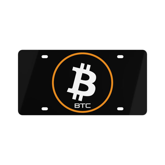 Bitcoin Stenciled Logo License Plate