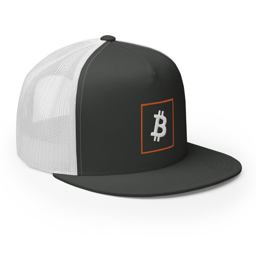 a bit swagg vertices trucker hat in charcoal and white