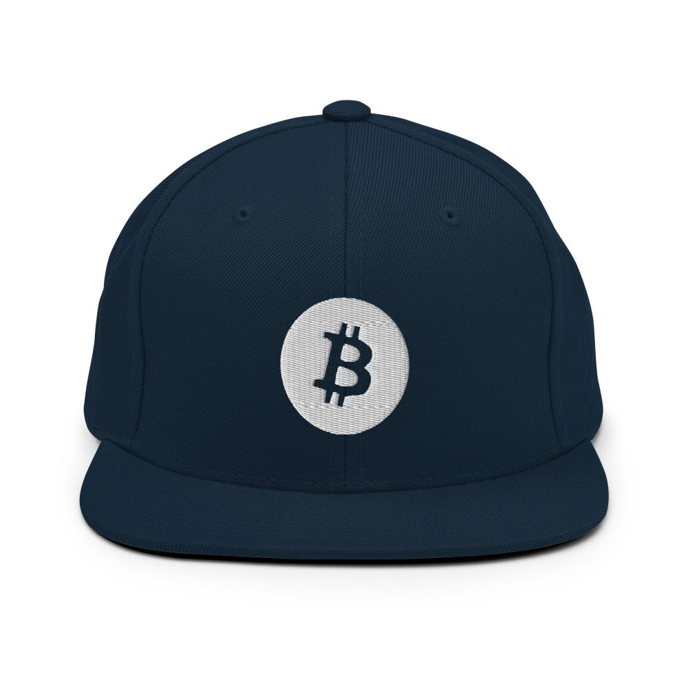 a bit swagg solid bitcoin snapback hat in dark navy
