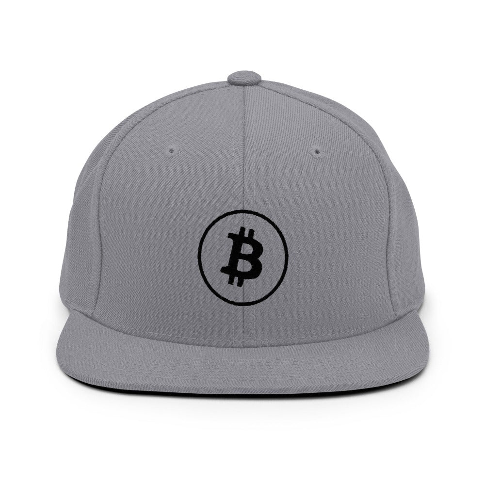 a bit swagg stenciled bitcoin snapback hat in silver