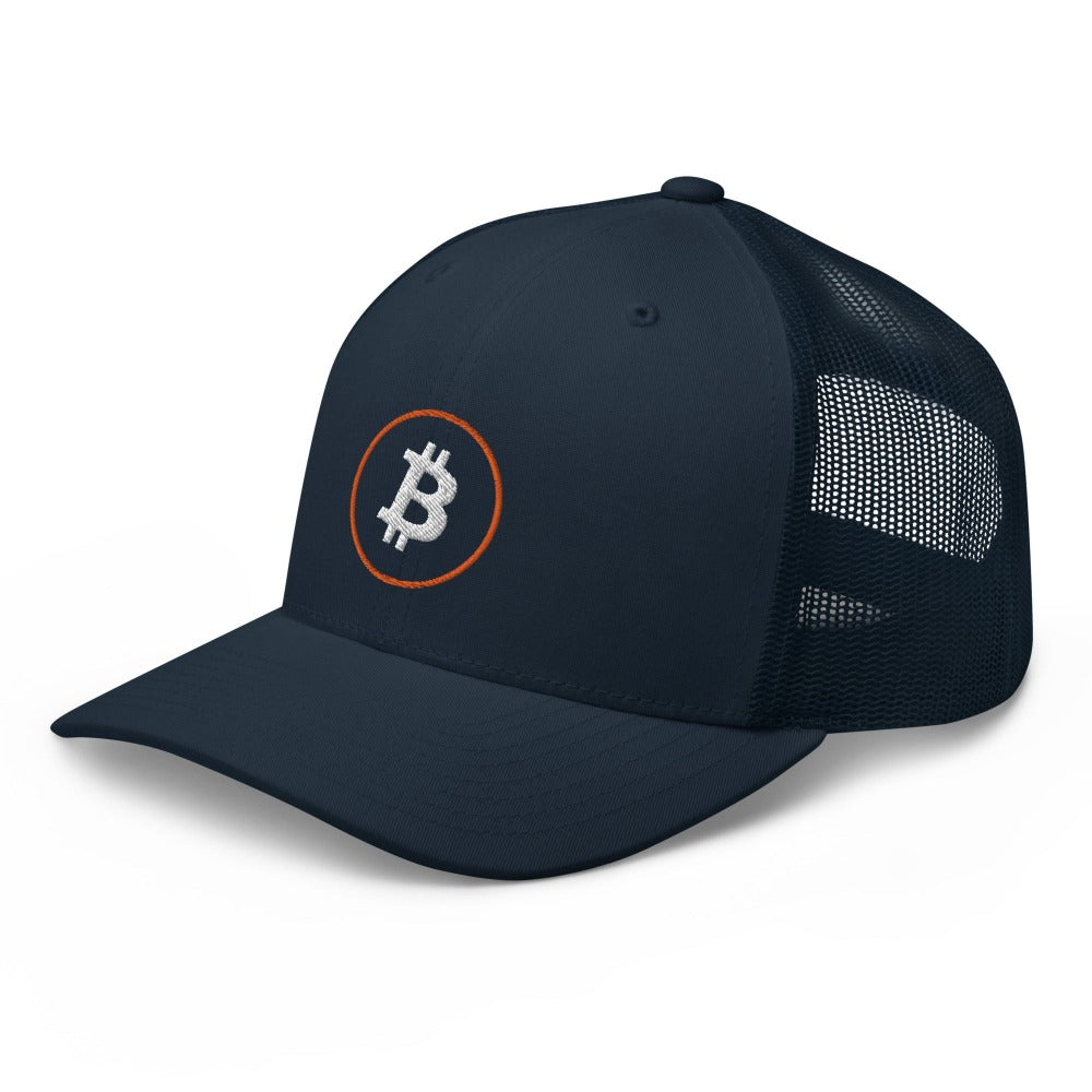 a bit swagg stenciled bitcoin trucker cap in navy