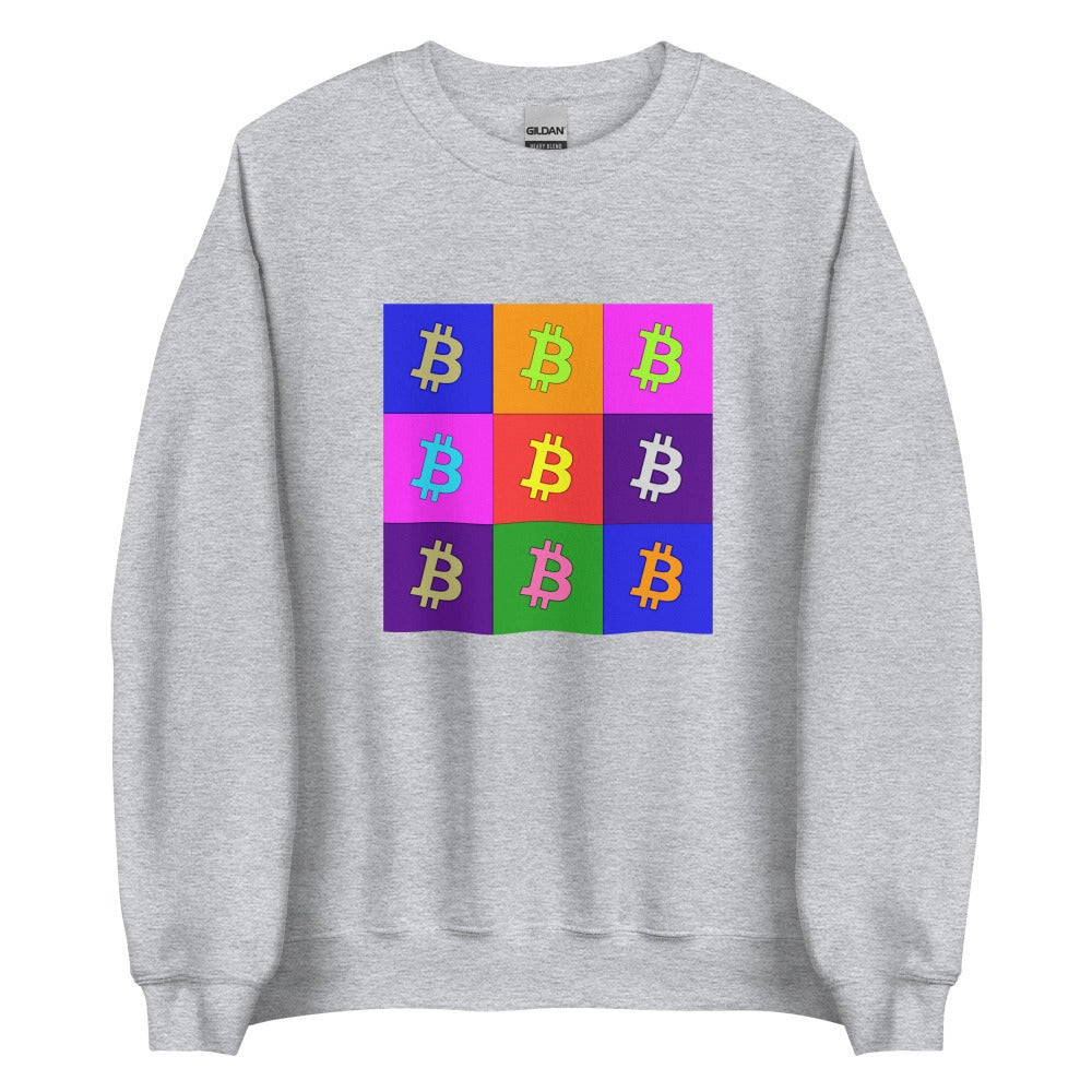 a bit swagg bitcoin pop art sweatshirt in grey