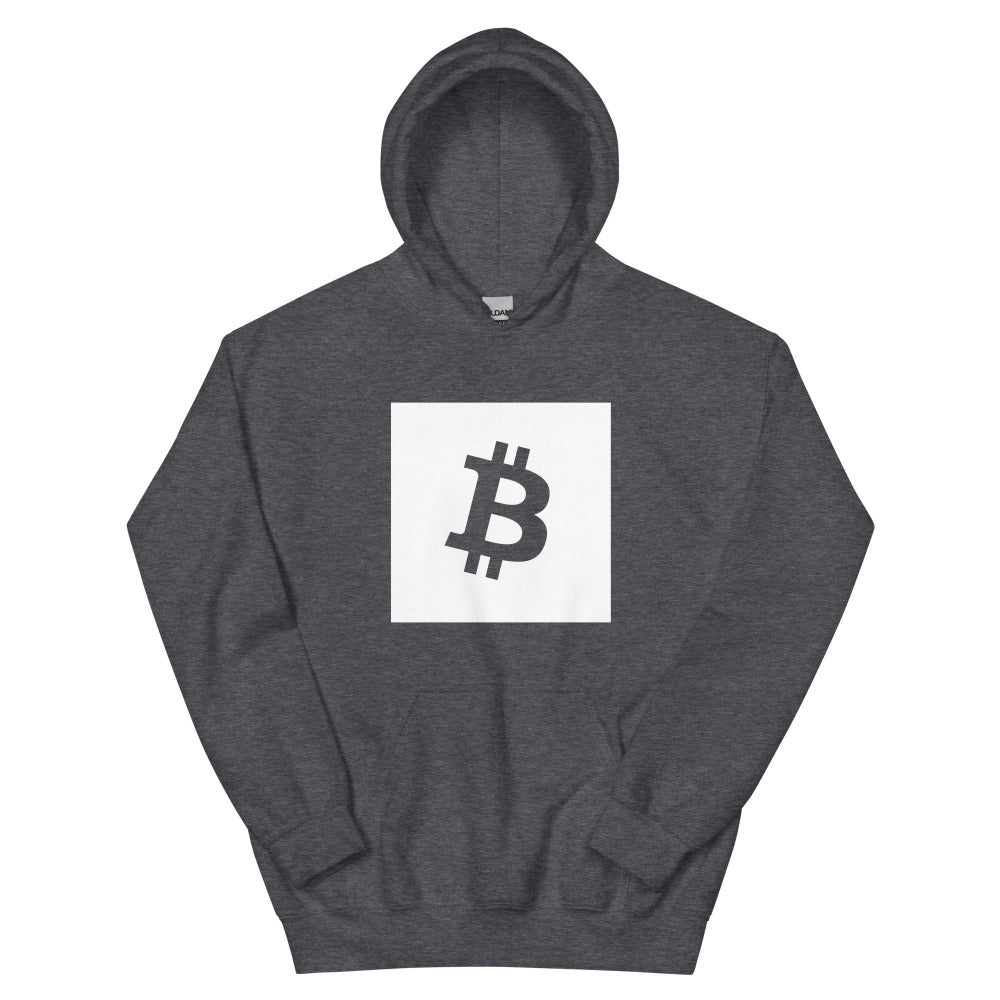 a bit swagg bitcoin square logo hoodie in dark heather
