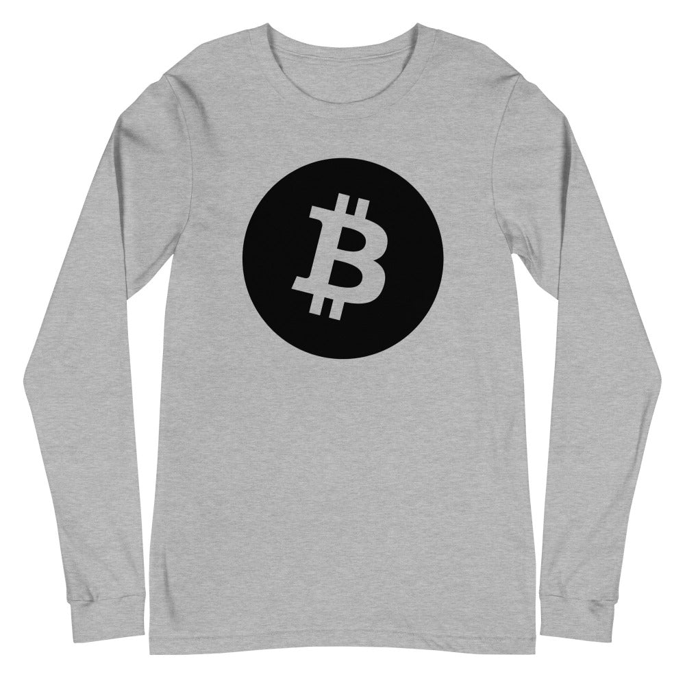 a bit swagg bitcoin alpha logo long sleeve in athletic heather