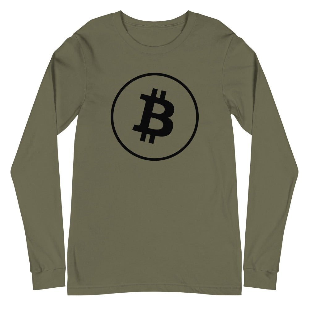 a bit swagg bitcoin vertices long sleeve in military green