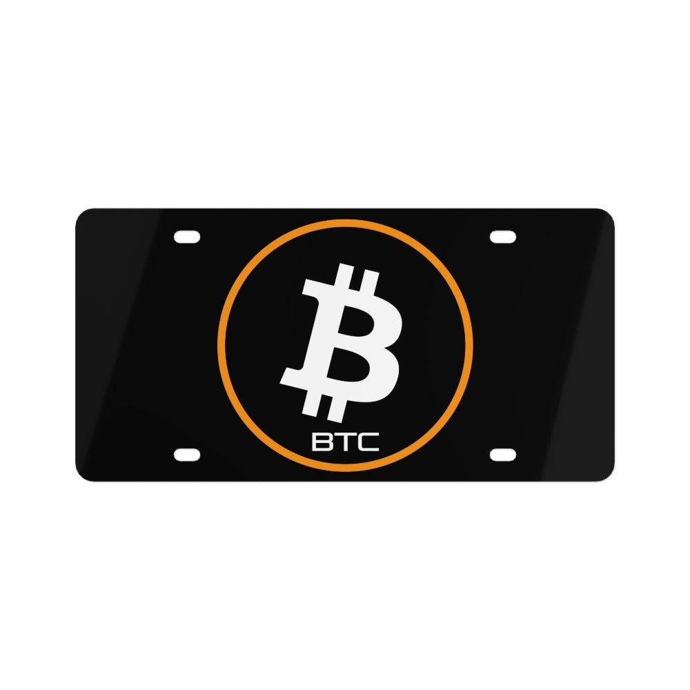 Bitcoin Stenciled Logo License Plate