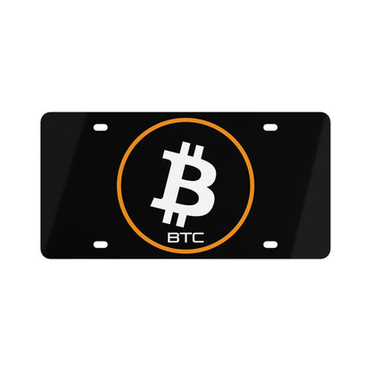 Bitcoin Stenciled Logo License Plate