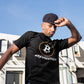a man rocking a bit swagg bitcoin revolution t shirt in black
