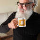 a older bearded man holding a bit swagg bitcoin squared mug