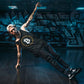 breakdancing man wearing a bit swagg bitcoin stenciled tank in black