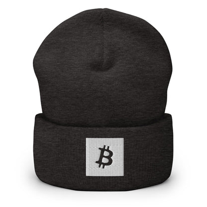 a bit swagg bitcoin square beanie in dark grey