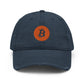 a bit swagg solid bitcoin distressed cap in navy