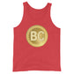 a bit swagg bitcoin 2009 logo tank in a red triblend