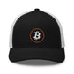 a bit swagg stenciled bitcoin trucker cap in black and white