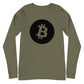 a bit swagg bitcoin alpha logo long sleeve in military green
