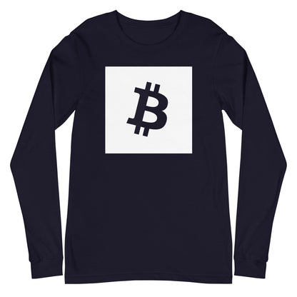 a bit swagg bitcoin square logo long sleeve in navy