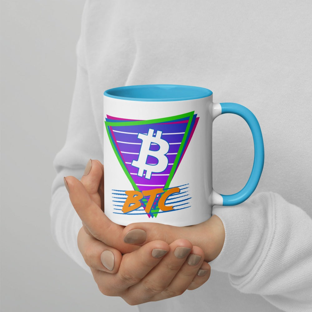 a bit swagg bitcoin vice vibes mug in white & blue