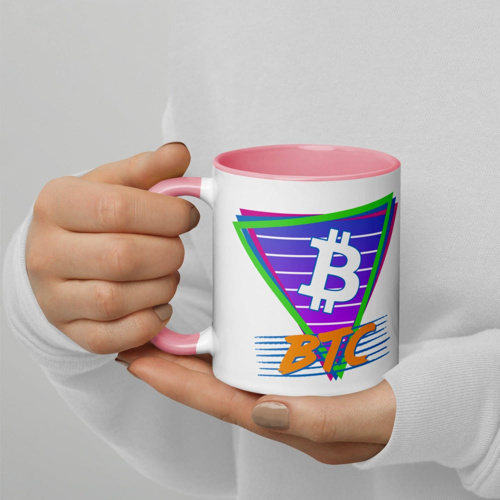 a bit swagg bitcoin vice vibes mug in white & pink