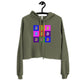 a bit swagg bitcoin pop art cropped hoodie in military green